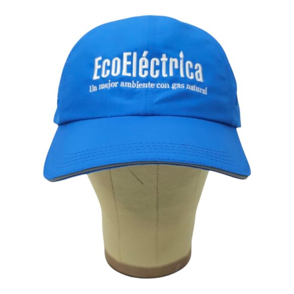 EcoElectrica Side Mesh Strapback Cap Embroidered Logo Trucker Baseball Hat Blue - Picture 9 of 13